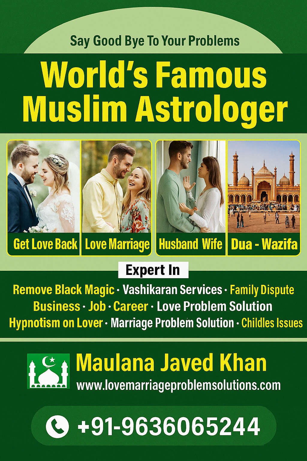 Famous Muslim Maulana in UK +91-9636065244